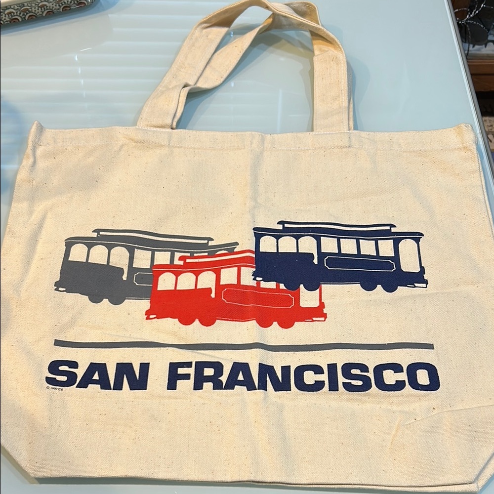 Vintage ? 1999? NWOT? San Francisco Tote Bag with Trolley Design